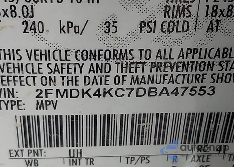 2013 Ford Edge Limited из США, поврежденный, VIN 2FMDK4KC7DBA47553